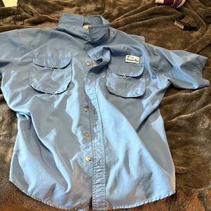 Men's Blue Casual Button Down Shirt